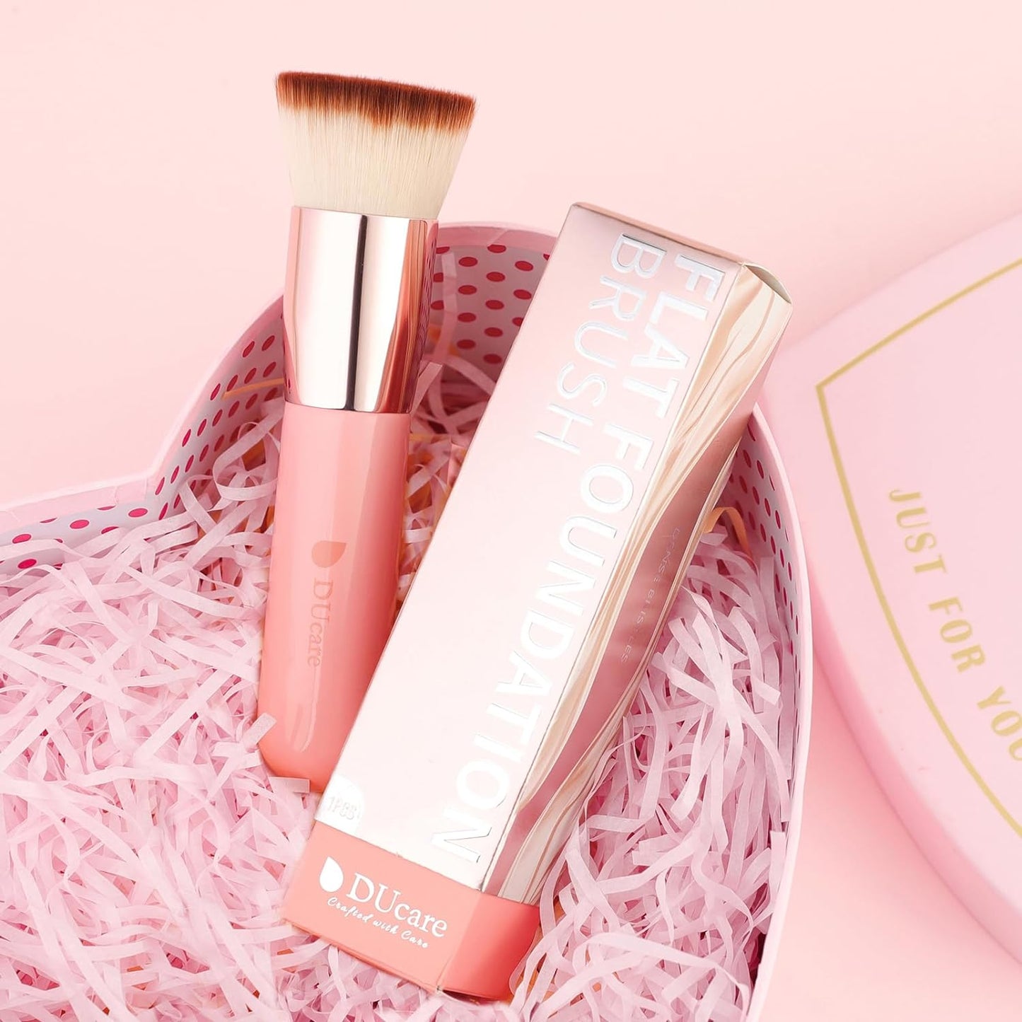 Flat Top Kabuki Foundation Brush - Premium Makeup Brush for Liquid, Cream, and Powder - Buffing, Blending, and Face,Pink