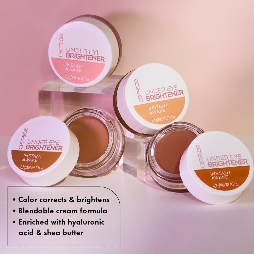 | under Eye Brightener | Conceal & Brighten Dark Circles | with Hyaluronic Acid & Shea Butter | Vegan, Cruelty Free & Paraben Free (010 | Light Rose)