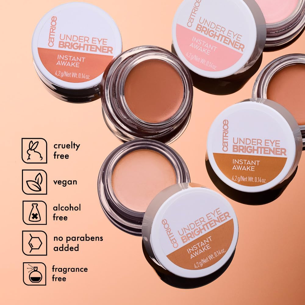 | under Eye Brightener | Conceal & Brighten Dark Circles | with Hyaluronic Acid & Shea Butter | Vegan, Cruelty Free & Paraben Free (010 | Light Rose)